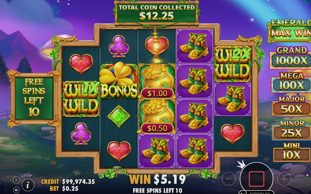 Une série de Free Spins en cours sur la grille